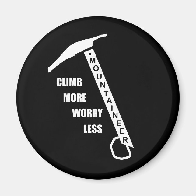 Motivational rockclimbing saying magnet (Front)