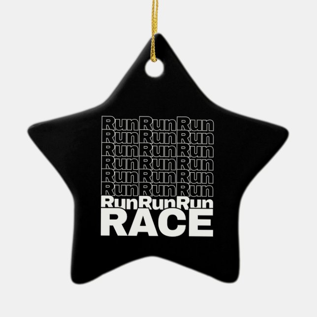 Motivational Runner In-Training Quote - Run Race Ceramic Tree Decoration (Front)