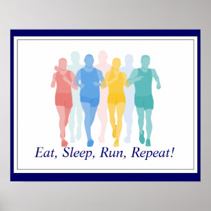Motivational Runner Quote Run Repeat Poster