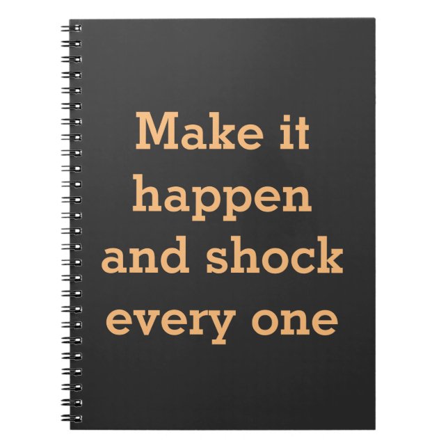 Motivational saying on  notebook (Front)