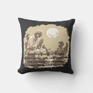 Motivational “Silence & Success” Quote Cushion