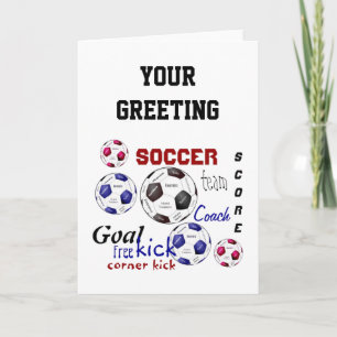 Motivational Soccer Game, Sports Words Card