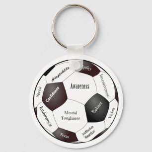 Motivational Soccer Game, Sports Words Key Ring