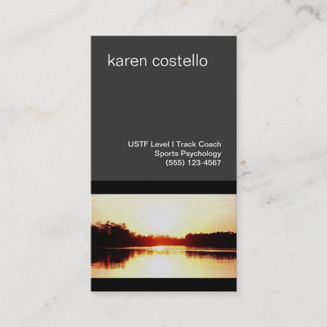 Motivational Speaker and Life Coach Golden Sunset Business Card (Front)
