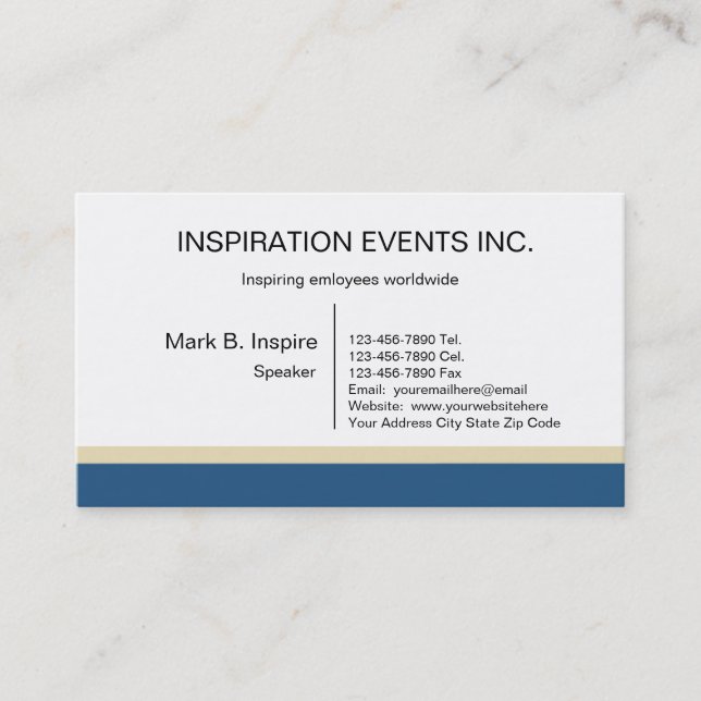 Motivational Speaker Business Cards (Front)