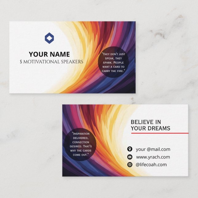 Motivational Speaker Card (Front/Back)