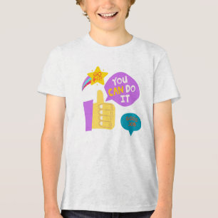 Motivational Stickers and Thumbs-Up Tri-Blend Shirt