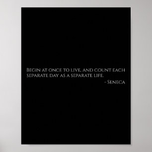 Motivational Stoic Philosophy - Seneca Quote On Li Poster
