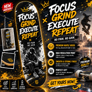 Motivational Streetwear Skateboard Design