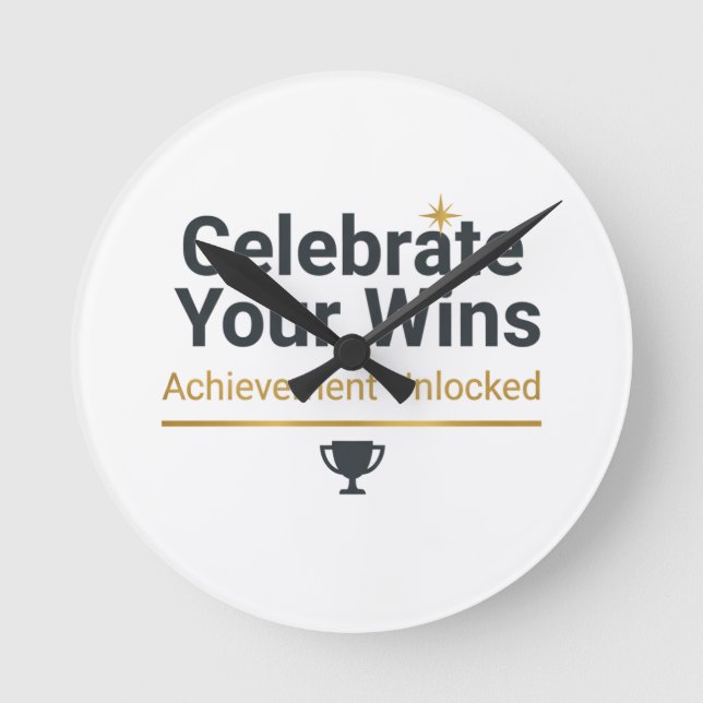 Motivational Success Gift  Round Clock (Front)