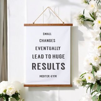 Motivational Success Gym Quotes Black White Hanging Tapestry