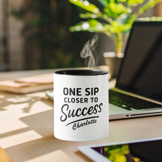 Motivational success quote black white mug (Creator Uploaded)