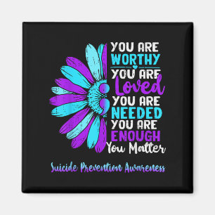 Motivational Suicide Prevention Awareness Teal Pur Magnet