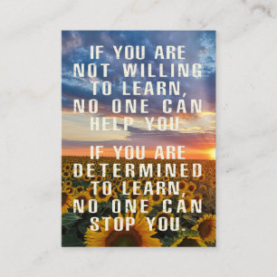 Motivational , Sunflower art, Positive Sayings Business Card