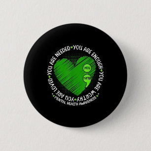 Motivational Support Warrior Mental Health Awarene 6 Cm Round Badge
