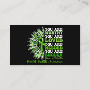 Motivational Support Warrior Mental Health Awarene Business Card