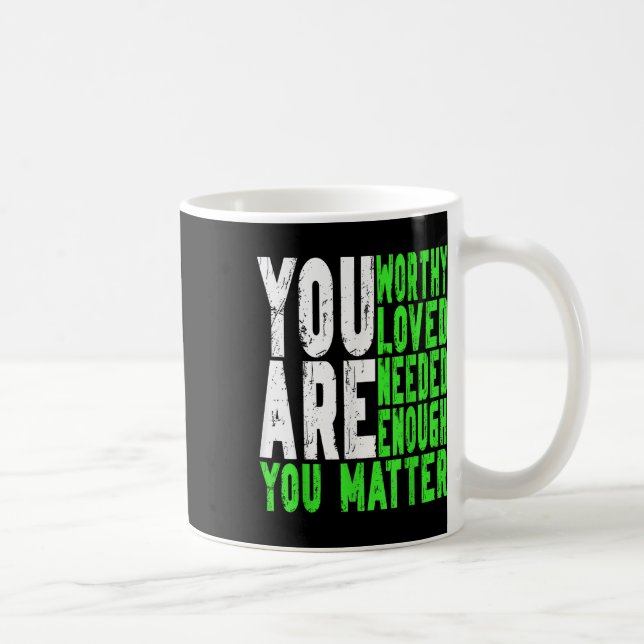 Motivational Support Warrior Mental Health Awarene Coffee Mug (Right)