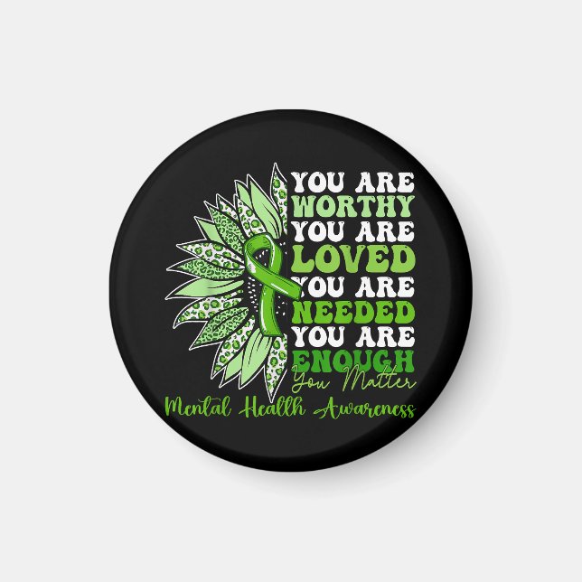 Motivational Support Warrior Mental Health Awarene Magnet (Front)