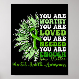 Motivational Support Warrior Mental Health Awarene Poster