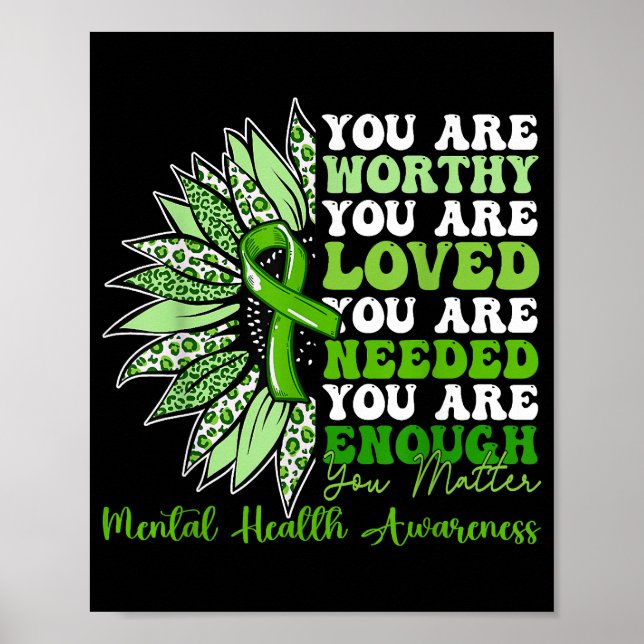 Motivational Support Warrior Mental Health Awarene Poster (Front)