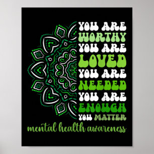 Motivational Support Warrior Mental Health Awarene Poster