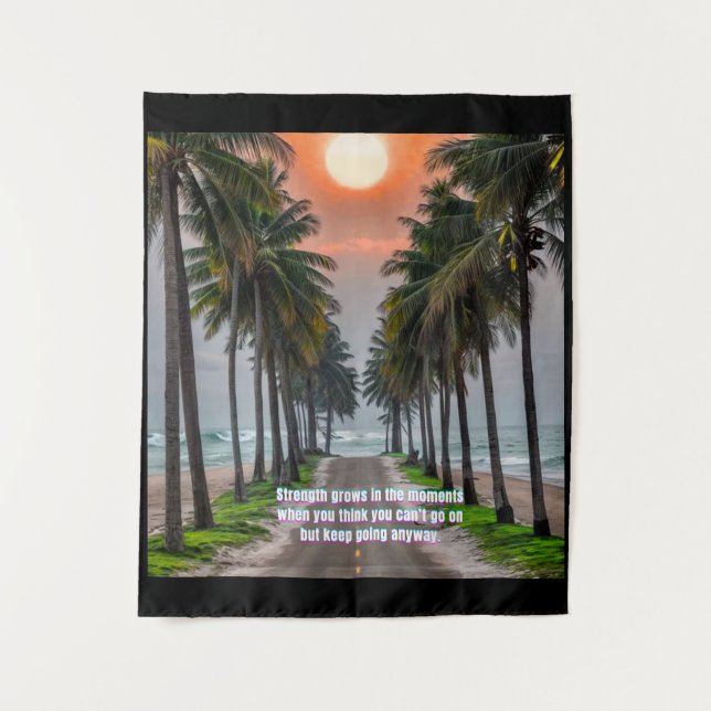 Motivational Tapestry Wall Art – Strength and Resi (Front)