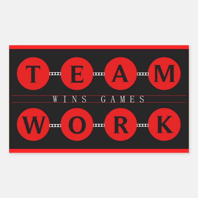 Motivational TEAMWORK  Wins Games Stickers (Front)