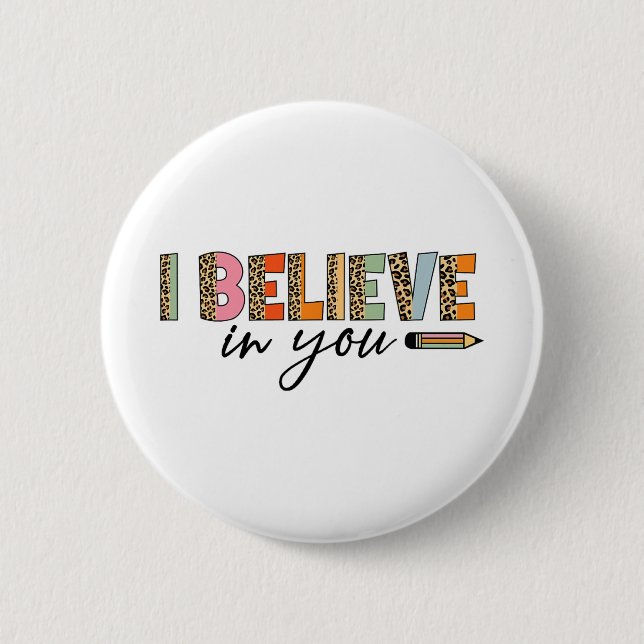 Motivational Testing Funny School Teacher Kid Test 6 Cm Round Badge (Front)