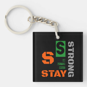Motivational text design key ring