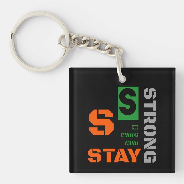 Motivational text design key ring (Front)