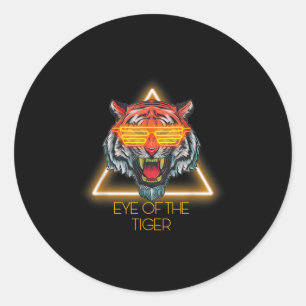 Motivational Tiger Eye Quote Classic Round Sticker