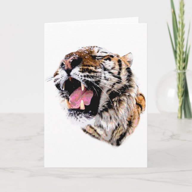 Motivational Tiger Face Card (Front)