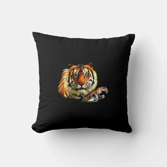 Motivational Tiger Face Cushion (Front)