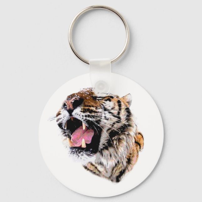 Motivational Tiger Face Key Ring (Front)