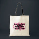 Motivational Tote Bag - Discipline Turns Dreams in<br><div class="desc">Elevate your daily routine with our motivational tote bag featuring the inspiring phrase 'Discipline Turns Dreams into Reality.' Made from durable fabric, this tote is perfect for carrying books, groceries, or gym essentials while keeping you motivated on-the-go. Whether you're at the gym, school, or running errands, this stylish bag is...</div>