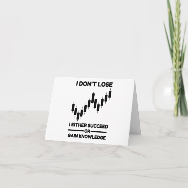 Motivational Trading Quote for Investors and Lifel Thank You Card (Front)