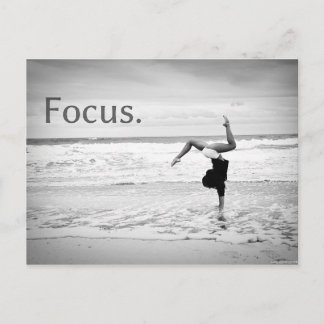 Motivational Training Beach Focus Handstand Postcard