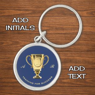 Motivational training for success monogram key ring