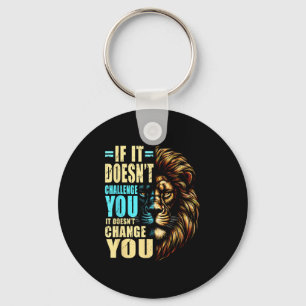 Motivational Training Workout Fitness Quotes Lion Key Ring