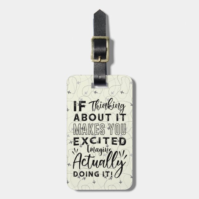 Motivational Travel Aeroplane Luggage Tag (Front Vertical)
