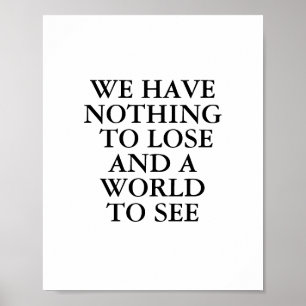 Motivational Travel Quote Minimal Black Brush Poster
