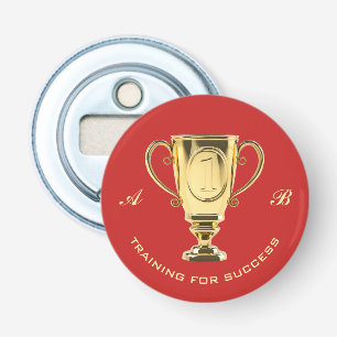 Motivational trophy training for success red bottle opener