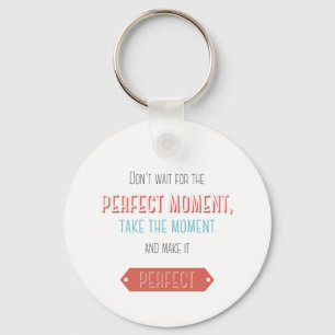 Motivational typographic retro style key ring