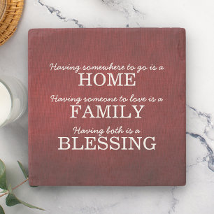 Motivational Typography Family Quote Stone Coaster