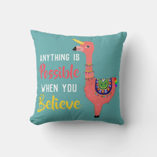 Motivational Unifllama: Unicorn-Flamingo-llama Cushion