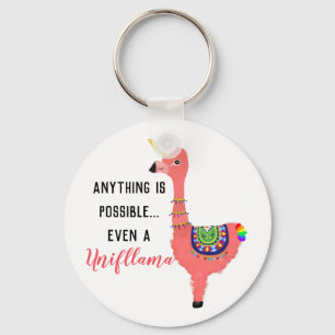 Motivational Unifllama: Unicorn-Flamingo-llama Key Ring