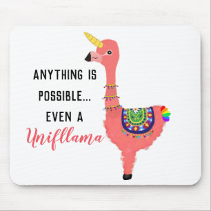 Motivational Unifllama: Unicorn-Flamingo-llama Mouse Mat