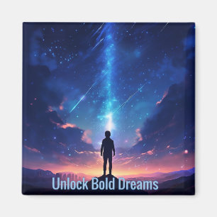 Motivational Unlock Bold Dreams Positivity Magnet