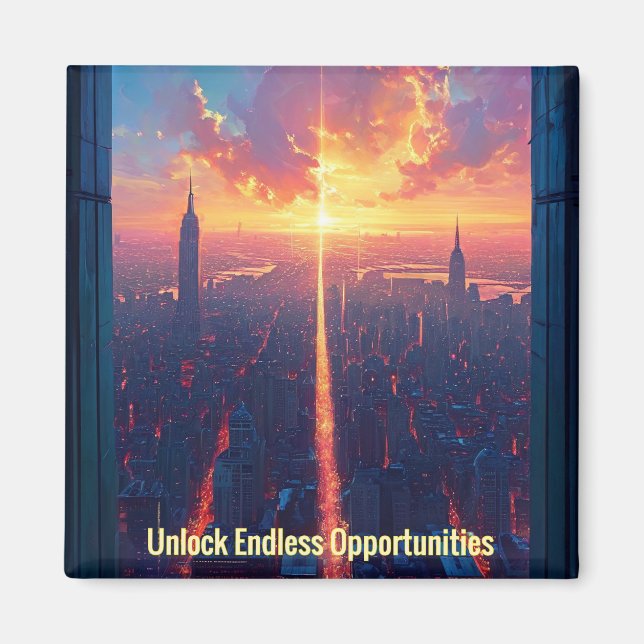 Motivational Unlock Endless Opportunities  Magnet (Front)