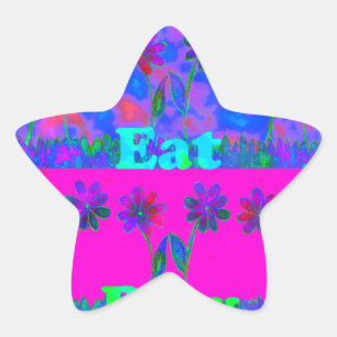 Motivational Vibrant "Eat Love & Play" Art Print Star Sticker